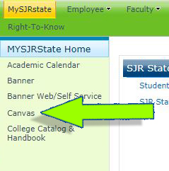 Screenshot of Blackboard link in left column