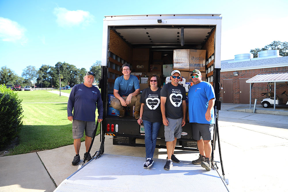 Hurricane Helene donations loaded onto trucks